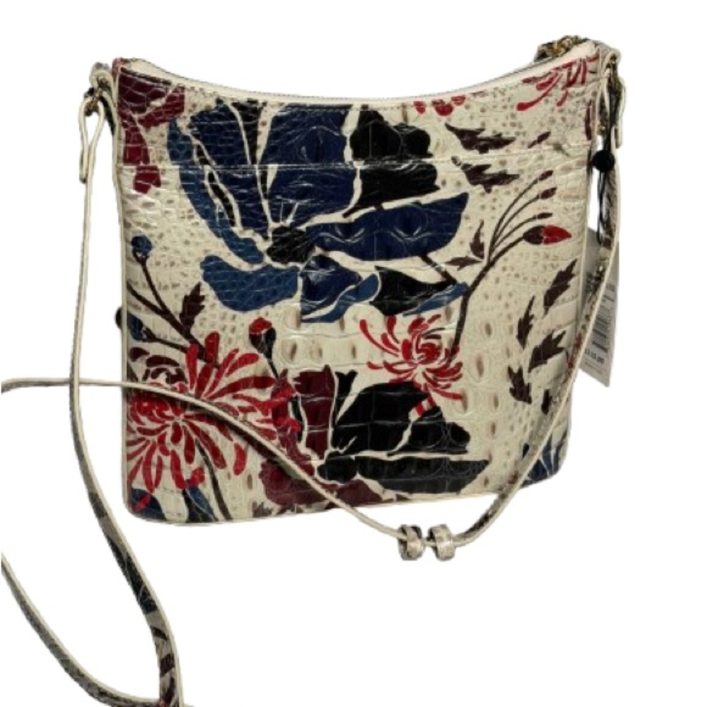NWT Brahmin Floral Embossed Leather Crossbody Bag - Picture 3 of 4